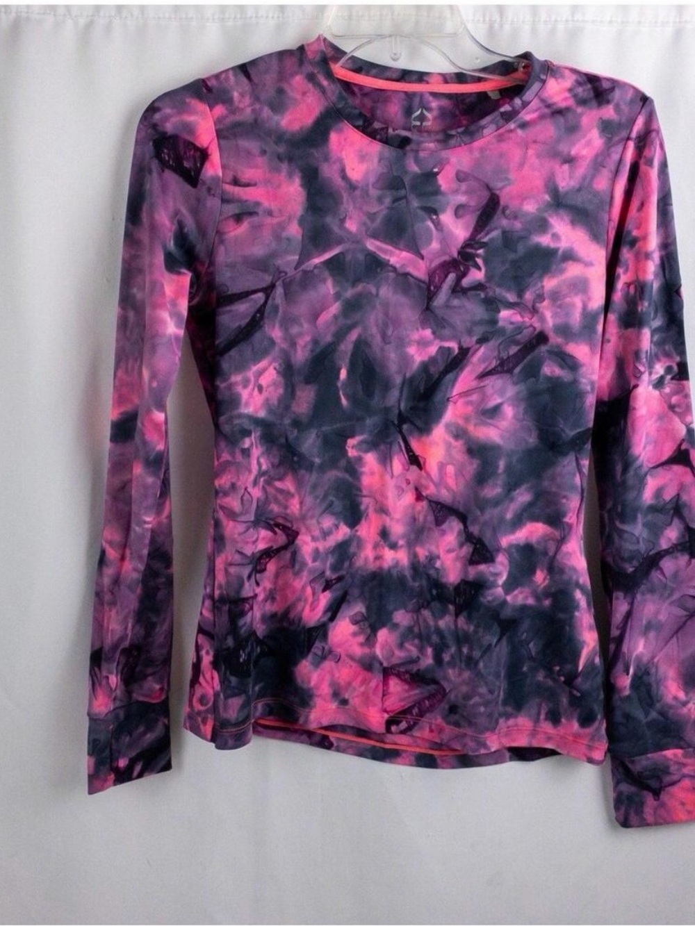 EP Sport Pink Gray Wavy Slim Fit Athletic Shirt Womens Small